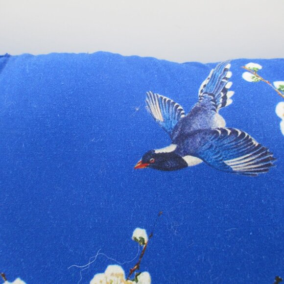 14" Deep Blue Exotic Bird Pillow. - Picture 7 of 8